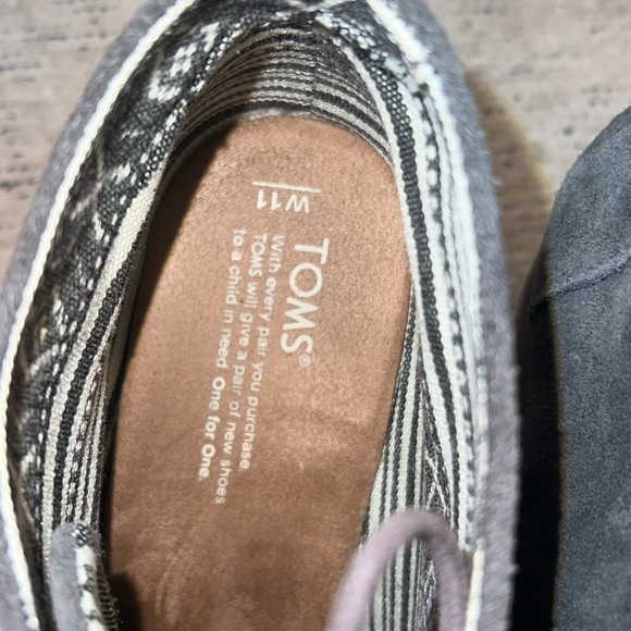 Tom's wedge booties size 11 women's gray - Picture 7 of 8